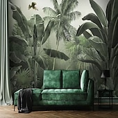 abordables Papiers peints-Fonds d&#039;écran cool forêt beau papier peint mural autocollant mural couvrant impression peler et coller amovible auto-adhésif scénique forêt tropicale humide plantain pvc / vinyle décor à la maison