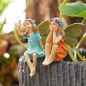 abordables sculptures et statues de jardin-2 pièces papillon fée pot de fleur paysage décoratif accessoires décoratifs