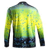 cheap Tops-Men&#039;s Fishing Shirt Outdoor Long Sleeve UPF50+ UV Protection Breathable Quick Dry Lightweight Top Summer Spring Outdoor Fishing Yellow / Black Dark Gray Green Black