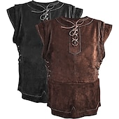 preiswerte Oberteile-Punk &amp; Gothic Mittelalterlich Renaissance Mantel Weste Ren Faire Pirat Wikinger Ranger Herren Vikinger Party / Abend Erwachsene Weste