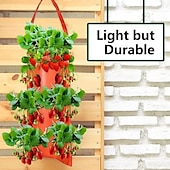 abordables accesorios para el cuidado de las plantas-bolsa de cultivo de fresa colgante, bolsa de cultivo de fresa con 8 agujeros para tomate de fresa y pimiento bolsa de cultivo de tomate al revés, bolsa de cultivo de verduras, suministros de jardinería
