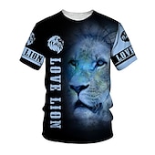 abordables T-shirts à imprimé animal-Homme Unisexe tigre Imprimés Photos T shirt Manche Courte T-shirt 3D effet Col Ras du Cou Chemise Sportif Décontractées Grand et grand Extérieur Plein Air du quotidien Noir / Blanc Argent + or Or