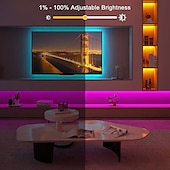 cheap WiFi&amp;Music Control-RGBIC LED Strip Compatible with Alexa Google Home Color Changing LED Light Music Sync TUYA WiFi for Bedroom Ceiling Playroom Shustar