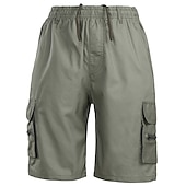 billige Klassisk-Herre Cargoshorts Shorts Bermudashorts Klapplomme عادي Komfort Pustende utendørs Daglig Ut på byen Mote Gatemote Svart Grønn