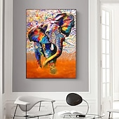 cheap Animal Prints-1pc African Elephant Wall Art Posters And Prints Wild Elephant Graffiti Art Prints Decorative Painting For Home Living Room Office (Without Frame)