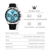 Недорогие Кварцевые часы-Кварцевые часы OLEV для мужчин спортивные наручные часы светящиеся хронографы с календарем многофункциональные водонепроницаемые с силиконовым браслетом