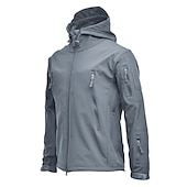 abordables Chaquetas y abrigos de hombre-operaciones especiales de los hombres chaqueta táctica militar de caparazón suave abrigo de caza con capucha abrigo de lana con capucha al aire libre térmico cálido impermeable a prueba de viento forrado con vellón ligero gabardina de invierno superior pe