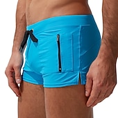 billiga boxersimbyxor för män-Herr Badkläder Badshorts Snörning Ficka med blixtlås Slät Andningsfunktion Mjuk Utomhus Ledigt Dagligen Hawaiisk Stylish Svart Vit Microelastisk