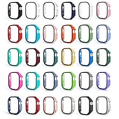 economico Cover per smartwatch-Custodia per orologi con protezione per lo schermo Compatibile con Apple Watch Ultra 49mm / Series 8 7 41mm 45mm / Series 6 5 4 SE 40mm 44mm / Series 3 2 1 38mm 42mm Resistente agli urti PC rigido