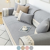 billige Sofatrekk-sofamatte sofatrekk sofatrekketrekk grå anti-katt riper sofa setepute trekk til lenestol loveseat 4 eller 3 seter l form for barn, kjæledyr, katter(selges ikke i sett)