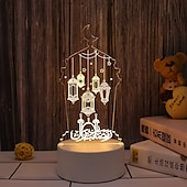رخيصةأون أضواء زينة رمضان-عيد مبارك ثلاثية الأبعاد زينة ضوء الليل أكريليك led إسلامي مسلم رمضان مهرجان لوازم للديكور المنزل مصباح ليلي ديكور غرفة نوم