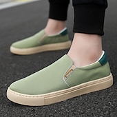 tanie Mokasyny i trzewiki męskie-Męskie Mokasyny i buty wsuwane Eleganckie loafery Spacery Codzienny Codzienny Płótno Oddychający Mokasyny Czarny Biały Zielony Wiosna Jesień