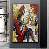 cheap People Paintings-Mintura Handmade Abstract Figure Oil Paintings On Canvas Wall Art Decoration Modern Abstract Picture For Home Decor Rolled Frameless Unstretched Painting