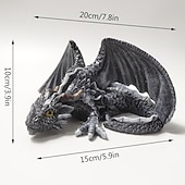 levne zahradní sochy a sochy-velká socha draka v podřepu, pryskyřičná gotická socha draka, ruční práce, venkovní dekorace