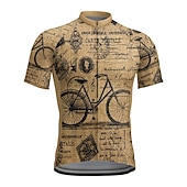voordelige Heren shirts-Voor heren Wielrenshirt Grafisch Grappig Korte mouw Fietsen Shirt Kleding Bovenlichaam met 3 achterzakken Bergracen Wegwielrennen Sneldrogend Reflecterende strips Achterzak Vochtregelerend Sport Rood