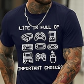 economico Magliette grafiche da uomo-Per uomo Cartoni animati Stampe Grafiche Hobby Maglietta Maglietta grafica Cotone Maniche Corte Grafico Camicia Vinaccia Nero Bianco Maglietta comoda Vacanza Streetwear Abbigliamento di stilista