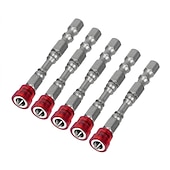 billiga borrsats-5 st 65 mm halkskydd elektriska magnetiska mutter medbringare set 1/4 tum sexkantsskaft s2 ph2 magnetiska phillips korsskruvmejsel bits set elektrisk drivande bits set present till maskinist