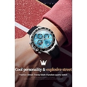 Недорогие Кварцевые часы-Кварцевые часы OLEV для мужчин спортивные наручные часы светящиеся хронографы с календарем многофункциональные водонепроницаемые с силиконовым браслетом