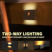 cheap Sensor Night Lights-PIR Motion Sensing Night Light USB Rechargeable LED Human Body Sensing Night Light Smart Light Control Wall Lamp for Room Wall Wardrobe Home Bathroom Shoe Cabinet Bedroom Lighting