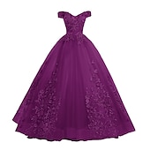 preiswerte Ballkleid-Ballkleid Quinceanera Kleider Prinzessin Kleid rot grün Kleid Quinceanera bodenlang ärmellos schulterfrei Polyester mit Applikationen Kleid zum Beeindrucken 2025