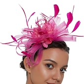 ieftine Fascinatoare și pălării-Palarioare Tul Kentucky Derby Cursă de cai cocktail Royal Astcot Retro Elegant Cu Pene Diadema Articole Pentru Cap