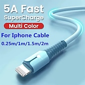 economico Cavetti per cellulari-Cavo di ricarica rapida in silicone liquido a 3 colori per iPhone 13 mini 12 pro max x xr 11 xs 8 7 6s 5 se cavi di ricarica per cavo dati USB