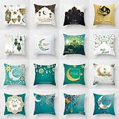 billiga Kuddfodral för semester-ramadan kareem kuddfodral eid mubarak 1 st mjukt dekorativt fyrkantigt kuddfodral örngott för sovrum vardagsrum soffa soffstol maskintvättbar