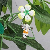 baratos Espanta-espíritos-1pc sinos de vento de flor de metal inserções de decoração micro-paisagem recortes de jardim moído para decoração de jardim de varanda de janela