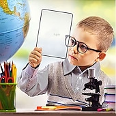 voordelige Kantoor artikelen-1 st a4 kaart lezen pvc vergrootglas groot gebied ultradunne visitekaartje type vergrootglas, 3x (300%) pagina vergrotende lens, lezen vergrootglas voor ouderen, terug naar school cadeau