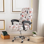 abordables Housse de fauteuil de bureau-Housse de chaise d&#039;ordinateur, housse de chaise de bureau extensible housse de siège de jeu rotative douce durable lavable
