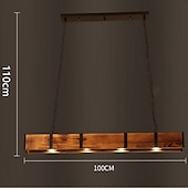 Недорогие Подвесные огни-светодиодный подвесной светильник 100 см лайнер дизайн теплый белый 4-светлое дерево промышленный винтажный стиль украшает вход в домашний офис&amp;amp; столовая