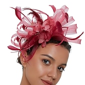 levne Fascinátory-Fascinátory Tyl Kentucky Derby Dostih koktejl Royal Astcot retro Elegantní S Peří Přílba Pokrývky Hlavy