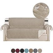 billige Sofa trekk-vattert vendbart sofatrekk, burgunder vanntett slipcover møbelbeskytter, vaskbart sofatrekk med sklisikkert skum og elastiske stropper for barn, hunder, kjæledyr
