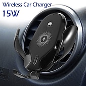 billiga Hållare till bilen-15w trådlös laddare hållare för billaddningsfäste för iphone 14 13 12 11 pro x xs max xr luftventilfäste billaddare intelligent infraröd telefonhållare för samsung s30 s22 s21 s20 note 20 huawei