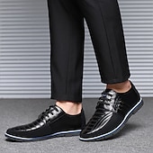 preiswerte Sneaker für Herren-Freizeit-Schnürschuhe aus Kunstleder für Herren – stylische blaue und schwarze Low-Top-Sneaker mit rutschfester Sohle für den Alltag und halbformelle Anlässe