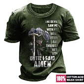 baratos Camiseta gráfica masculina-Homens Gráfico Cruz dos Templários Camiseta Camisetas gráficas 100% Algodão Manga Curta Gráfico Camisa Preto Vinho Azul Marinho Camiseta confortável Férias Roupa Diária Roupas de estilistas