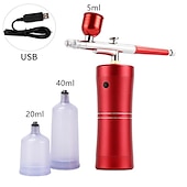 cheap Facial Care Devices-Airbrush Kit Mini Portable Handheld Compressor With Air Brush Spray Gun For Makeup Cake Decorating Model Coloring Manicure Tattoo Drawing Art