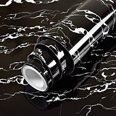economico Carta da parati-fantastiche carte da parati 1 rotolo di marmo bianco nero, resistente all&#039;olio, resistente alle alte temperature, alla buccia e allo stick, impermeabile, pellicola autoadesiva facilmente rimovibile