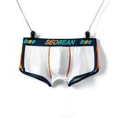 ieftine Lenjerie Comfortabilă de Bărbați-Bărbați 1 Bucată Boxeri Lenjerie de corp Imprimeu Spandex Amestec poliester / bumbac Lavabil Comfortabil Bloc Culoare Scrisă Talie Joasă Negru Alb
