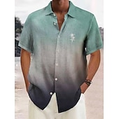 voordelige Geometrisch patroon-Voor heren Geometrie Overhemd Overhemd met knopen Korte mouw Sport Modieus Streetwear Buiten Straat Dagelijks Zomer Lente Strijkijzer Afdrukken Button-omlaag Paars Bruin Groen White + White