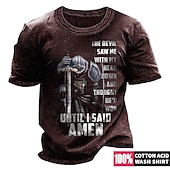 baratos Camiseta gráfica masculina-Homens Gráfico Cruz dos Templários Camiseta Camisetas gráficas 100% Algodão Manga Curta Gráfico Camisa Preto Vinho Azul Marinho Camiseta confortável Férias Roupa Diária Roupas de estilistas