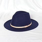billige Partyhatter-Hatter Ull / Acryl Fedora Formell Bryllup cocktail Royal Astcot Enkel Med Ren Farge Hodeplagg Hodeplagg