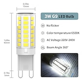 cheap LED Corn Lights-6pcs 3 W LED Candle Lights LED Corn Lights 400 lm G9 T 45 LED Beads SMD 2835 110-130 V 200-240 V