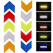 abordables Decoración y protección de la carrocería-10 unidades/juego de pegatinas autoadhesivas de colores surtidos para coche, cinta de señal de flecha reflectante autoadhesiva