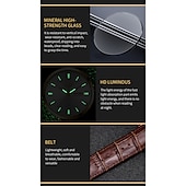 preiswerte Quarz-Uhren-Herren Quarz Uhr Luxus Geschäftliche Armbanduhr Analog Leuchtender Kalender Datum Woche Wasserdichte PU Leder Uhr