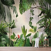 abordables Papiers peints-Fonds d&#039;écran cool forêt beau papier peint mural autocollant mural couvrant impression peler et coller amovible auto-adhésif scénique forêt tropicale humide plantain pvc / vinyle décor à la maison