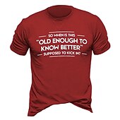 baratos Camiseta gráfica masculina-Homens Letra Estampas Abstratas Camiseta Estilo casual Algodão Manga Curta Gráfico Camisa Preto Vinho Azul Marinho Escuro Camiseta confortável Férias Rua Roupas de estilistas