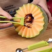 tanie Akcesoria do owoców i warzyw-4 w 1 nóż do melonów miarka nóż do rzeźbienia w owocach krajalnica do owoców dig separator miąższu gadżety kuchenne akcesoria