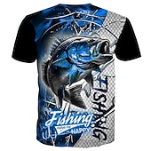 abordables Camisetas de Hobby-Hombre Graphic Pesca Camiseta Tee Manga Corta Camiseta Impresión 3D Cuello Barco Camisa Vintage Moda Design Exterior Casual Diario Azul Piscina Primavera verano Ropa S M L XL 2XL 3XL