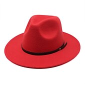 cheap Photobooth Props-Woolen Top Hat Jazz Hat Vintage Black Woolen Jazz Hat Flat Brim Cap